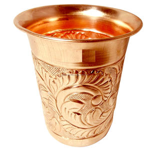 แก้วทองแดงบริสุทธิ์พร้อมกระจกเสร็จสมบูรณ์เหมาะสำหรับโต๊ะอาหารค่ำสุดหรูเครื่องครัวทองแดงที่ทนทานมีสไตล์ - Product Image 1