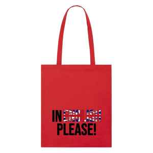 กระเป๋าผ้าแคนวาสสีแดงแบบใช้ซ้ำได้ กระเป๋าสะพายไหล่สำหรับช้อปปิ้ง ขายส่ง กระเป๋าใส่ของชำ ถุงผ้าใส่ของที่ระลึก พิมพ์ลายธงชาติอังกฤษ - Product Image 1