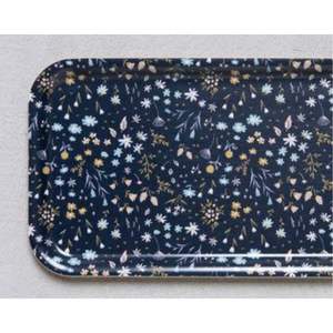 Bandeja de Servicio Rectangular de Metal Esmaltado Personalizada, Bandeja Decorativa Floral para Mesa de Centro, Bandeja para Té, Plato de Almacenamiento para Cocina, Apta para Alimentos, Duradera - Product Image 3