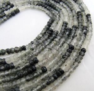 Cuentas Redondas de Cuarzo Rutilado Negro Natural de 4-5 mm para la Fabricación de Joyas, Hilo de 13 Pulgadas - Product Image 2