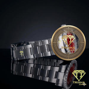 Designer Unisex Luxury Watch Stainless Steel <b>Bracelet</b> <b>Red</b> Gold Tone Bezel Vintage Analog Mechanical Movement Premium Fashion - Product Image 3