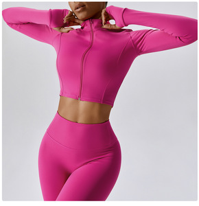 Wholesale Custom Fitness Lift Long Sleeve Active Sets Gym <b>Women</b> Clothes 4 Piece Yoga Sets Gym Fitness Sets - Product Image 4