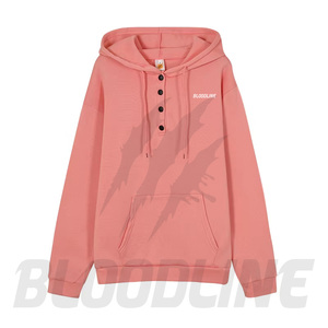 Sudadera con Capucha Unisex Rosa BLOODLINE INTERNATIONAL, Estilo Hip Hop, Logotipo Frontal, Secado Rápido, Transpirable, 100% Algodón Felpa, 370g, Invierno - Product Image 2