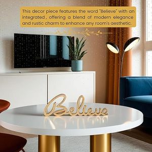 Décoration Murale Autonome en Métal avec Lettres 'Believe' pour la Maison, le Salon, le Bureau ou comme Accent de Table - Product Image 4