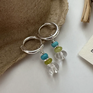 Boucles d'oreilles en argent sterling S925, style coréen, design de niche, perles de cristal blanc, style INS, mode basique - Product Image 2