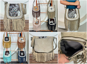 Bolso de Hombro de Cuero Genuino con Flecos, Diseño Boho Western, Hecho a Mano, con Flecos de Gamuza, Perfecto para Mujer - Product Image 3