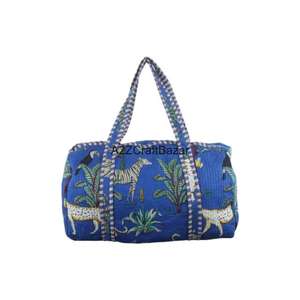 Elegante Bolsa de Lona Acolchada Vintage, Grande, 100% Algodón Puro, con Cierre, para Viajes, Compras, Playa, Primavera, Invierno - Product Image 2