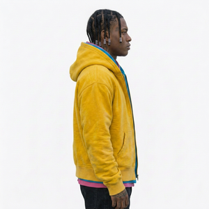 Sudadera con capucha personalizada extragrande con cremallera y bloques de color, estilo urbano, de forro polar, unisex, para hombre, proveedor mayorista de EE. UU., sudaderas con capucha de triple capa - Product Image 3