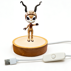Lámpara LED 3D con Forma de Antílope, Luz Nocturna, Cable USB Tipo A, Control de un Botón, Brillo Blanco Cálido Suave de 2700K, Decoración para Dormitorio Pequeño, Regalo - Product Image 1