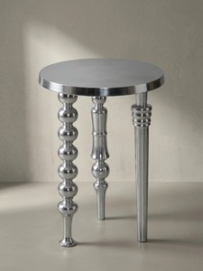 Decor Muse - Mesa de Centro Redonda Moderna de Aluminio de 60 cm de Diámetro, Diseño Industrial, Muebles de Metal Hechos a Mano para Sala de Estar - Product Image 2