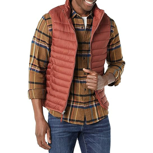 Puffer Vest <b>Men</b> Rust <b>Red</b> Quilted Body Warmer Sleeveless Windproof Insulated <b>Gilet</b> Wholesale - Product Image 4