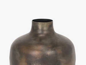 Jarrón de metal bronce rústico de lujo, maceta con textura mate, jarrón decorativo minimalista nórdico para decoración moderna del hogar y hoteles - Product Image 4