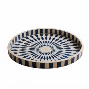 Handmade Blue Geometric Bone Inlay Serving <b>Tray</b> Modern <b>Decorative</b> <b>Table</b> Organizer & <b>Coffee</b> <b>Table</b> Accent <b>Tray</b> <b>For</b> Wholesale Home - Product Image 5