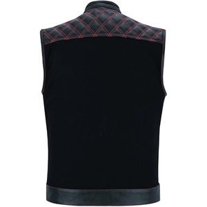 Gilet de motard personnalisé en cuir véritable pour homme, gilet matelassé de club moto, gilet zippé en cuir de vachette premium - Product Image 2