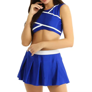 Ensemble de cheerleading sans manches en polyester avec logo personnalisé, respirant, de haute qualité, service OEM, uniforme de cheerleader pour adultes - Product Image 4