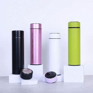 Custom Logo 500ml 17oz Double Wall Stainless Steel Insulated Temperature Vacuum Flasks Thermos Cup LED <b>Smart</b> Water Bottle - Product Image 1