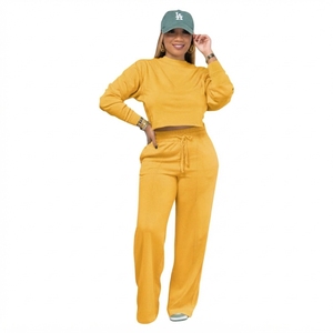 Women's Winter Cotton Tracksuit Set Custom Logo Casual <b>Sweat</b> Suit Breathable Midweight Sportswear Training Outfit - Product Image 4