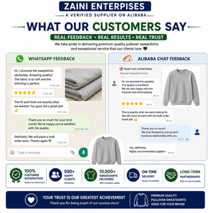 เสื้อสเวตเชิ้ตผู้หญิง ผ้าฟลีซหนานุ่ม 100% คอตตอน 340 GSM สีฟ้า ปักโลโก้ตามสั่ง พิมพ์ลายนูน  รับผลิตแบบ OEM ODM - Product Image 6