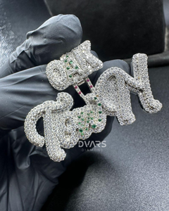 Collier avec pendentif lettre initiale personnalisable, passe le test du diamant, pendentif nom en moissanite VVS, pendentif nom personnalisé - Product Image 3