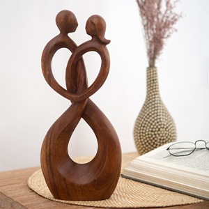 Figurines en bois uniques faites à la main pour la décoration intérieure, modèle de sculpture en bois de style abstrait le plus vendu fabriqué au Vietnam - Product Image 1