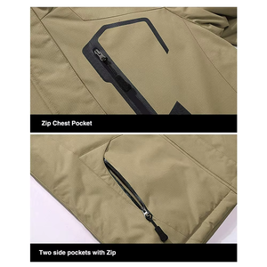 Veste softshell pour homme, coupe longue, grande taille, coupe-vent, pour le sport, l'hiver, les activités de plein air, le camping, avec logo personnalisé, à capuche - Product Image 3