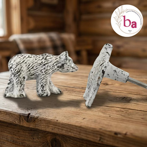 Tirador y Pomo de Gabinete de Hierro Fundido con Forma de Oso, Diseño Moderno para Muebles de Hogar, Oficina y Baño - Product Image 1