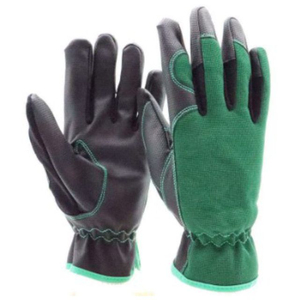 Gants de travail en cuir vert écologiques pour hommes et femmes, résistants à la chaleur, respirants, antidérapants, compatibles écran tactile, longueur poignet, sécurité - Product Image 1