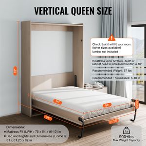 Deluxe Full Size Vertical DIY Murphy Bed Kit con Hardware Wall-Folding Concept - Product Image 3