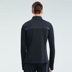 Camiseta de Manga Larga para Hombre de Alta Calidad con Cierre de 3/4, Cuello Alto, Corte Regular, Tela de Poliéster Ecológica, Antiarrugas, Ropa Casual - Product Image 2