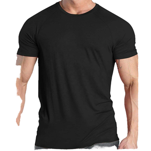T-shirts de sport à manches courtes pour hommes, personnalisés en gros, tricotés, 95 % coton, 5 % élasthanne, compressifs, extensibles, respirants et à séchage rapide - Product Image 1