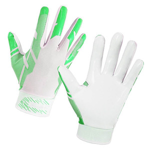 Gants de football américain noirs personnalisables avec logo, en cuir PU, imperméables, antidérapants, paume adhérente, pour entraînement sportif en extérieur - Product Image 2
