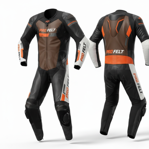 ชุดแข่งรถมอเตอร์ไซค์หนังแท้ คุณภาพสูง พร้อมอุปกรณ์ป้องกันมาตรฐาน CE ระบายอากาศได้ดี สำหรับผู้ชาย - Product Image 3