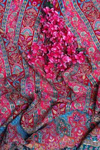 Red Floral Stripe Placement Print Fabric With Ornamental Border For Designer Kurti Dress Material Ethnic Wear Fabric - Product Image 4