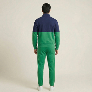 Winter <b>Men's</b> Plus Size Tracksuit Set Green Pants Navy <b>White</b> <b>Jacket</b> Flag Patch Bold Text Print Sportswear Casual Streetwear - Product Image 3