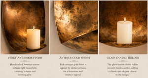 Luxury European Venetian Baroque <b>Wall</b> <b>Sconce</b> Premium Decorative <b>Wall</b> <b>Light</b> with Elaborate Ornamental Mirrorwork, Elegant Brass - Product Image 6