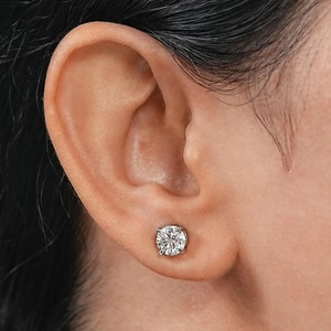 925 Sterling <b>Silver</b> Diamond Hip Hop <b>Stud</b> Earrings-Gift for Women & Unisex - Product Image 1