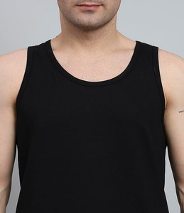 Chaleco Deportivo Personalizado con Logotipo Bordado, Camiseta sin Mangas 100% Algodón para Hombre, Camiseta Interior con Succión, Camiseta sin Mangas con Estampado - Product Image 4