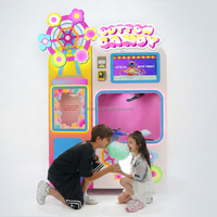 Machine à Barbe à Papa Robotisée, Kiosque à Barbe à Papa pour Centre Commercial, Distributeur Automatique avec Lecteur de Cartes