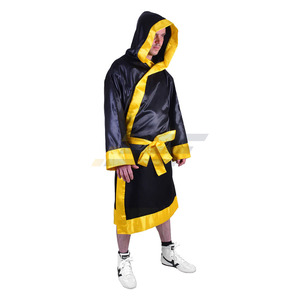 High Quality <b>Boxing</b> Gown Satin Martial Arts Kickboxing Muay Thai Fighter Silk <b>Boxing</b> <b>Robe</b> - Product Image 2
