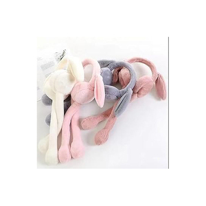 Fluffy White Rabbit <b>Ear</b> <b>Muffs</b> With Long Tail Soft Fuzzy Winter Warmth Accessory - Product Image 6