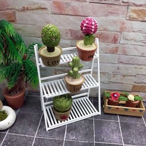 Miniature 1:12 Scale White 3-Layer Rack Plastic & <b>PC</b> Material Furniture Toys <b>Set</b> for Dollhouse Decoration - Product Image 2