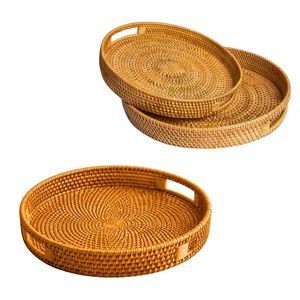 Plateau en rotin écologique PHU HAO, plateau de service en osier fait main pour la cuisine, la salle à manger et la décoration intérieure - Product Image 1