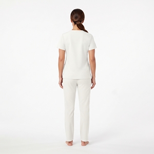 Uniforme de Enfermería con Cuello en V para Mujer, Blusa Blanca de Manga Corta y Pantalones, Conjunto de Ropa de Trabajo Médica para Hospital y Centro de Salud - Product Image 6