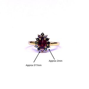 Wedding Wear 925 Sterling <b>Silver</b> Gold Plated Jewelry <b>Garnet</b> Multi Tourmaline Gemstone Women Wear Classic <b>Ring</b> - Product Image 4