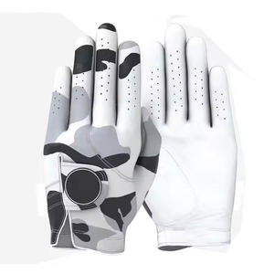 Gants de golf blancs coupe-vent avec patch à carreaux verts, logo pingouin, respirants, en cuir véritable, fermeture auto-agrippante, unisexe, sport - Product Image 3