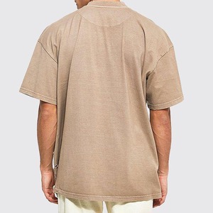 <b>Men's</b> Regular Fit Short Sleeve O-Neck T-Shirt <b>Animal</b> Print Breathable 320g Washed Knitted Street Style Cotton Jersey Front Logo - Product Image 2