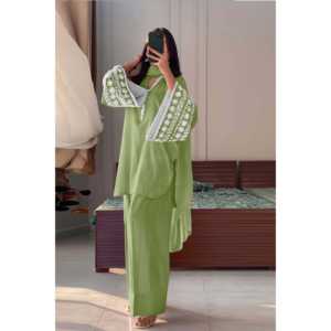 Conjunto de traje de fiesta de diseñador para mujer con parte superior inferior Dupatta-Aspecto elegante y elegante - Product Image 2