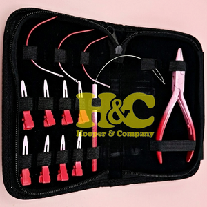 Nouveau Kit d'Outils pour Extensions de Cheveux Ombrés Orange : Pince, Ciseaux, Aiguilles, Pochette, Mini Kit d'Outils Capillaires en Acier Inoxydable avec Clip à Bande et Boucle Logo - Product Image 3