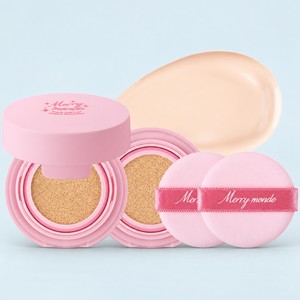 Fond de teint cosmétique Merimond Happy Your Day Cushion 02 Vanille Rechargeable avec plaque nominative BNS, fond de teint coréen effet rosé, fond de teint cushion - Product Image 1