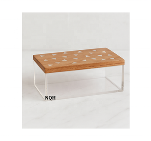 Ensemble de 3 pots de conservation hermétiques en bois de luxe avec couvercle incrusté de nacre, contenants en verre faits à la main pour fruits secs et en-cas - Product Image 4